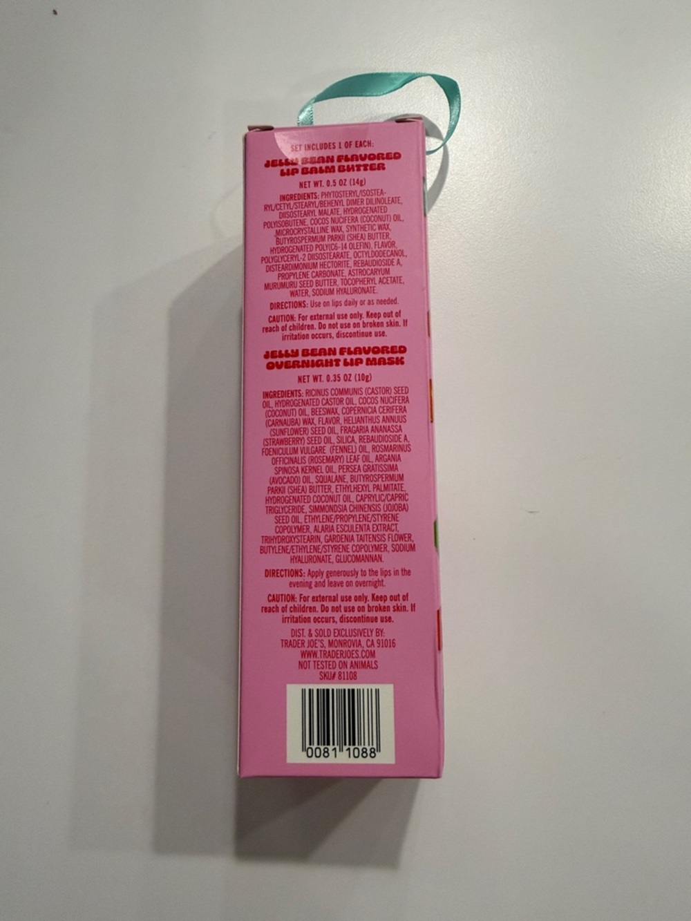 Brand New Trader Joe's Jelly Bean Flavored Lip Duo - Pink & Teal - Picture 2 of 3
